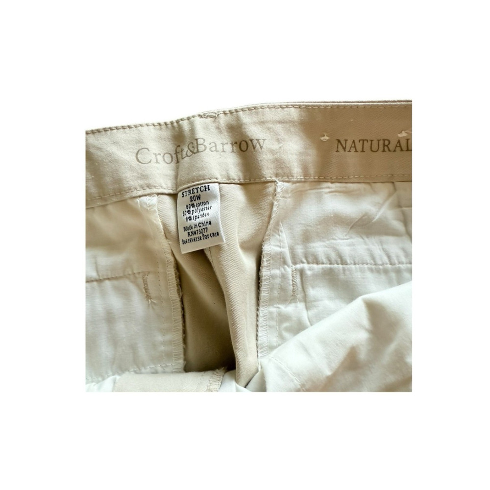 Croft & Barrow Womens Natural Fit Pants Beige Khaki Stretch Pant Capri Plus 20W - Picture 6 of 8